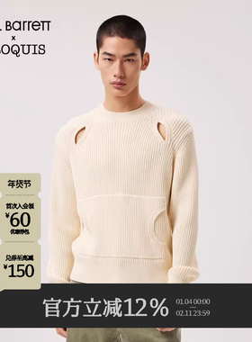 【Neil Barrett联名】速写男装春秋新款破洞长袖毛衫休闲套头上衣