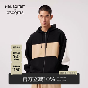 Neil 卫衣开衫 Barrett联名 春秋新款 撞色拼接连帽潮流 速写男装