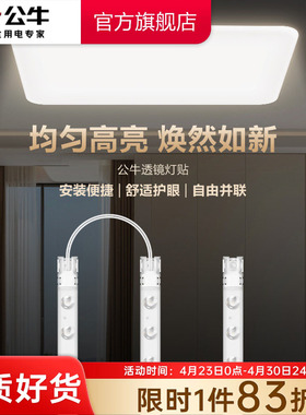 公牛LED吸顶灯替换灯芯客厅卧室方形大灯磁吸灯贴条形灯珠灯盘