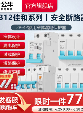 公牛插座旗舰断路器2P漏电保护空气LB12开关电闸16-63A升级款
