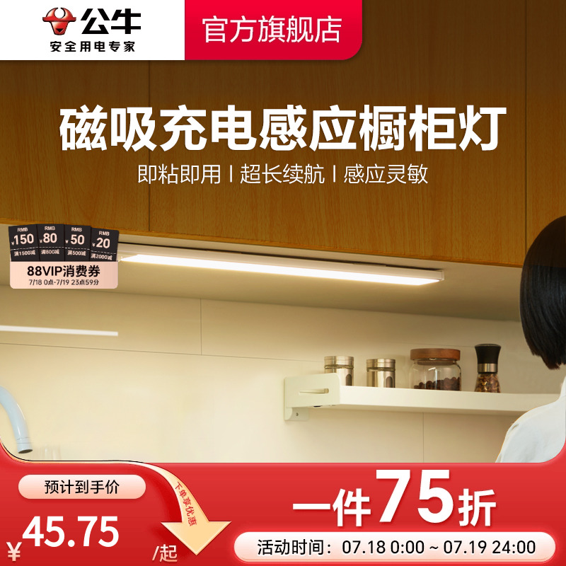公牛充电橱柜灯led感应灯
