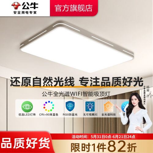 【政府补贴】公牛家用现代吸顶灯