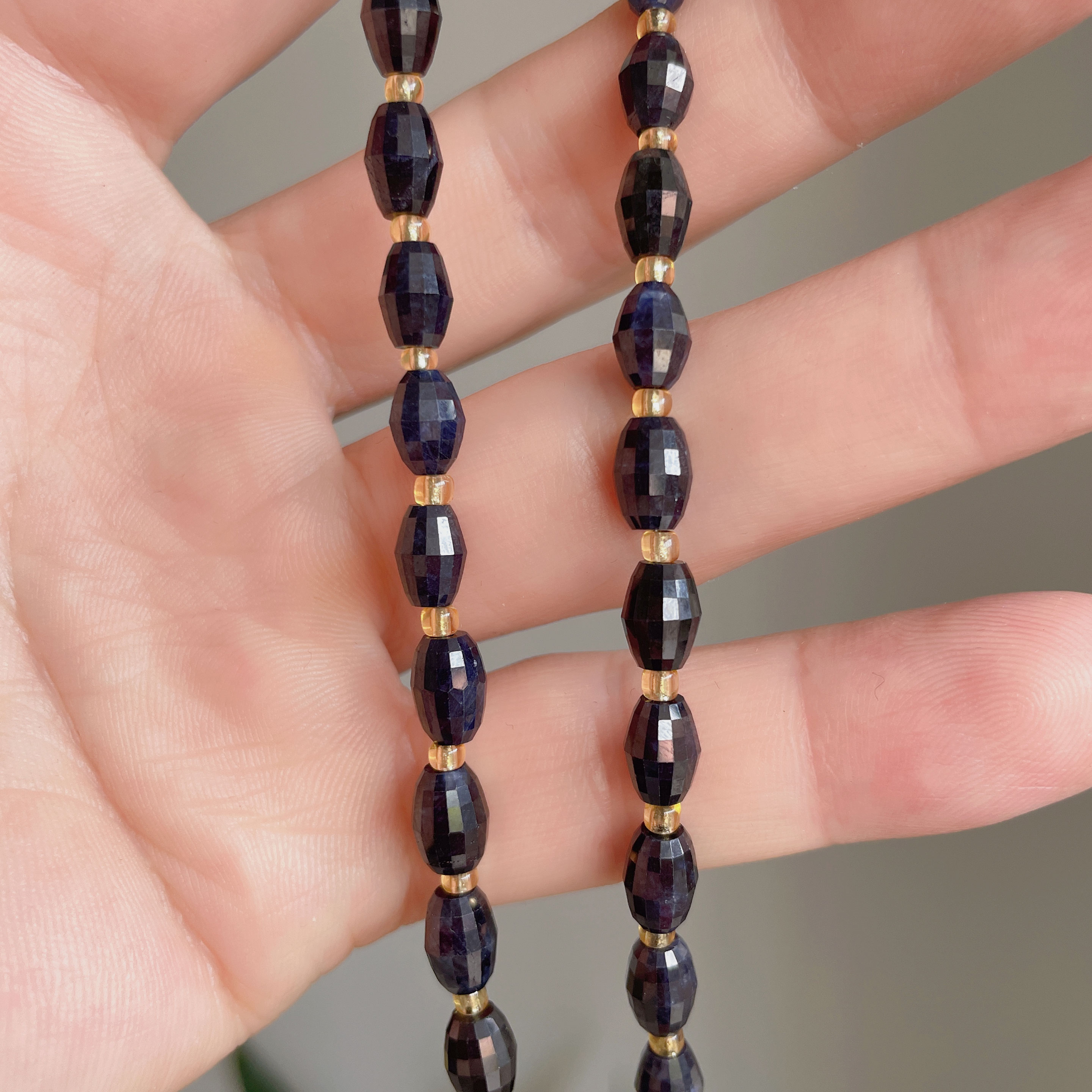 天然蓝宝石项链铂金包