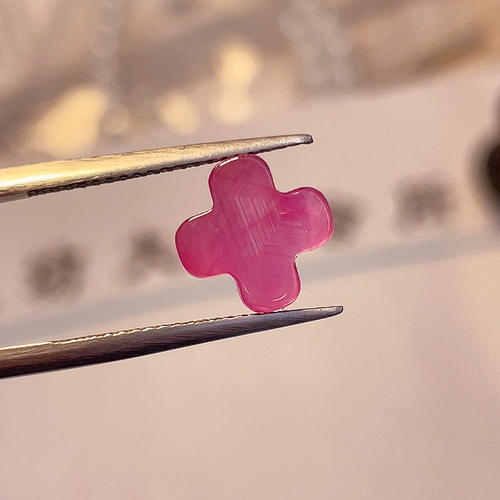 新品天然宝石女款4叶草裸石戒面