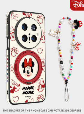 迪士尼正版适用华为mate70手机壳新款旋转支架mate60pro米妮70pro+优享版红色本命年磁吸mt60全包por高级感女