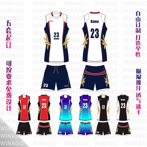 订制团购男女排球服套装短袖速干比赛服气排球服服训练服印字印号