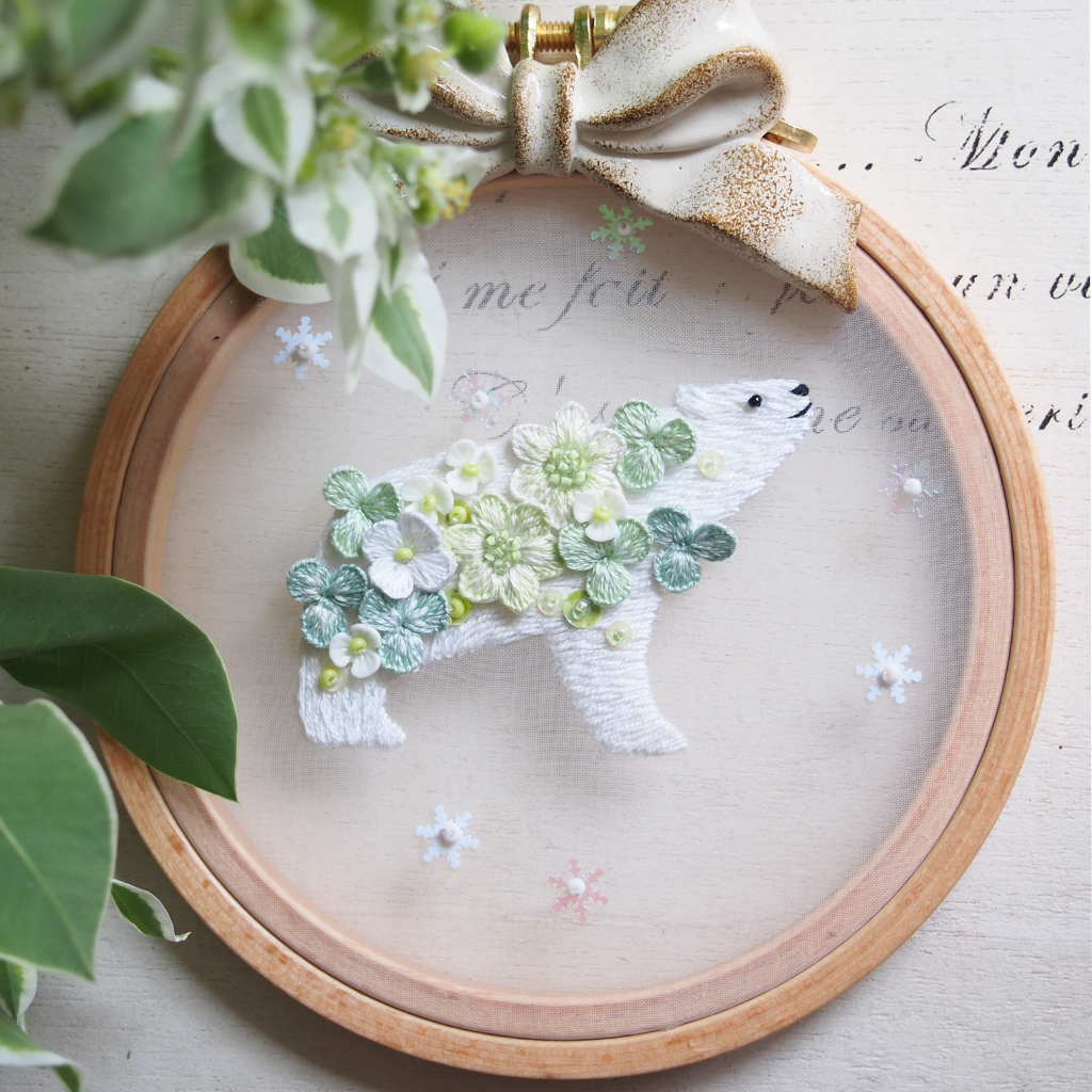 DIY材料包新手欧绣透明北极熊