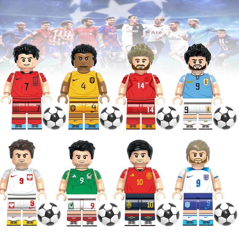 世界杯G0104足球明星埃里克森劳尔第三方人仔男孩拼装积木玩具
