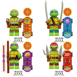 KDL817忍者神龟多纳泰罗米开朗琪罗第三方儿童拼装人仔积木玩具