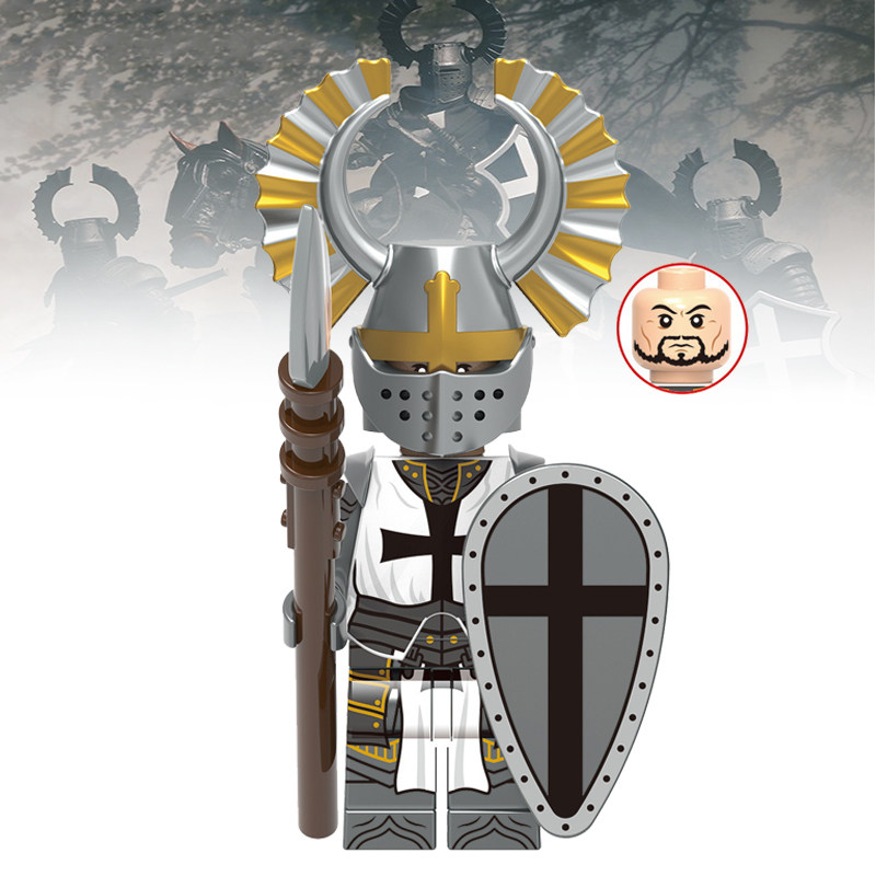 第三方中古士兵罗马战士拼装人仔积木抽抽乐欣宏2001条顿骑士团