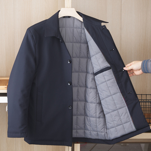 商务外套绅士棉服爷爷扣子棉袄老人 冬季 轻薄中老年男士 棉衣爸爸装