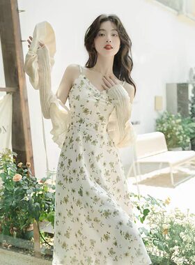 森系小清新法式绝美碎花吊带