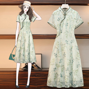 改良旗袍夏季2025新款女装新中式裙子设计感小众小个子碎花连衣裙