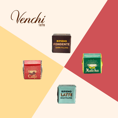 意大利现货Venchi闻绮牛奶巧/黑巧/咖啡/抹茶巧克力方块进口零食