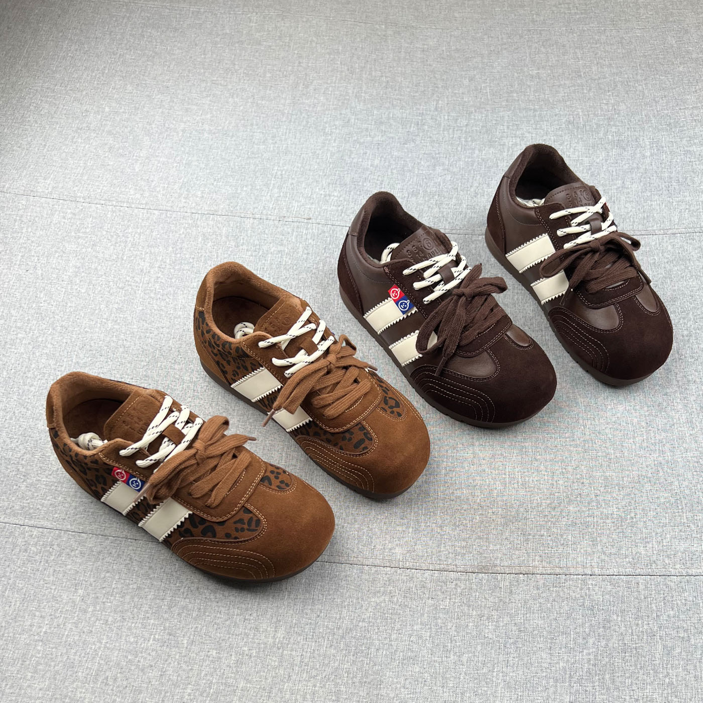 真皮加绒保暧圆头内增高德训鞋