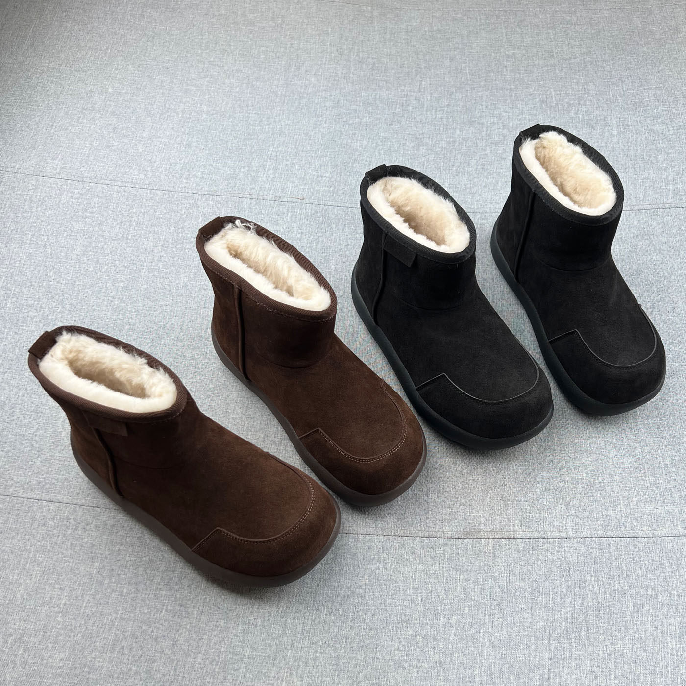 真皮羊毛绒防滑厚底雪地靴女2025年冬款保暧套筒平跟棉靴牛皮短靴,女鞋,时尚雪地靴,淘宝优惠券,粉丝福利购,淘宝优惠卷