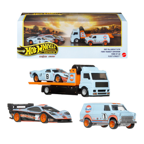 风火轮小车汽车文化海湾石油车库套装迈凯伦F1福特GT40合金车模