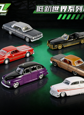 GreenLight绿光车模合金小车1/64低趴世界系列四门轿车轿跑雷鸟