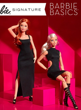 Barbie芭比娃娃小黑裙系列basics卡尔超模体白肌收藏款女生礼物