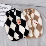 INS DOG Одежда зимняя алмазная клетчатая бархатная пальто Тедди би Панда маленькая собака ПЭТ весна Осень Осень Зимний жилет