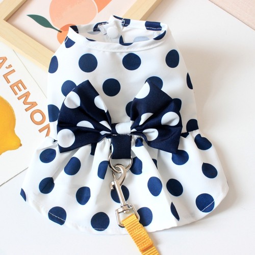 宠物猫咪狗狗衣服春夏季薄款小型博美比熊泰迪公主背心可牵引裙子