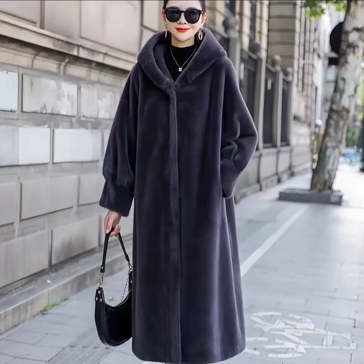 中老年妈妈装中长款皮草外套