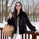 立领加厚 水貂绒皮毛一体大衣过膝长款 2025秋冬新款 皮草外套女短款