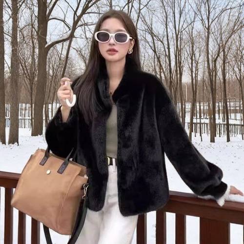 貂绒女冬皮草外套皮毛一体大衣