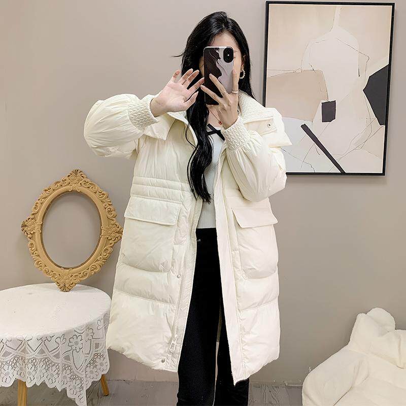 2025冬新款爆款氛围感韩版羽绒服女中长款时尚宽松加厚保暖外套潮