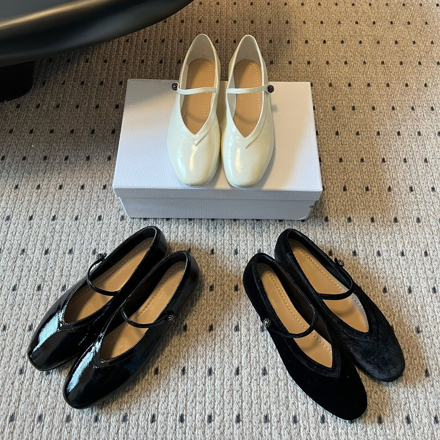 头层牛皮~水钻一字扣带玛丽珍鞋2026春新款真皮平底浅口芭蕾舞鞋,女鞋,玛丽珍鞋,淘宝优惠券,粉丝福利购,淘宝优惠卷