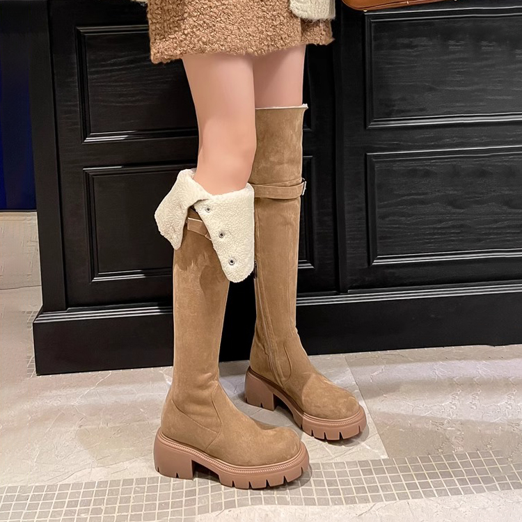 三种跟高美拉德过膝长靴女厚底