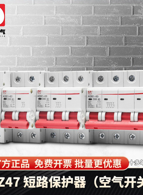 D牌电气DZ47断路器2p家用过载开关63a空气开关三相电380v短路器