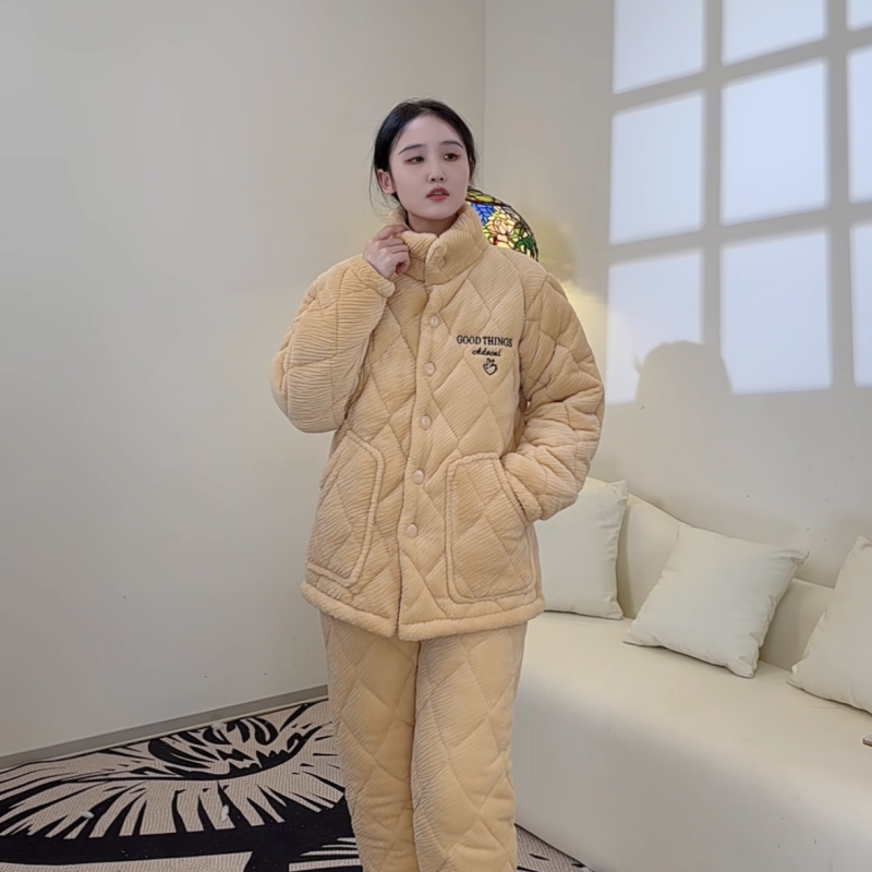 大码保暖2024冬季新款珊瑚绒棉袄