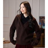 女厚款 洛薇雅 山羊绒羊毛衫 2026老钱风减龄外穿内搭针织连帽外套