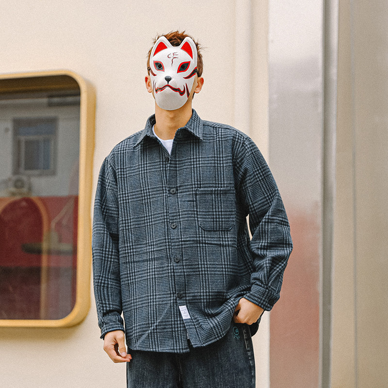 格子外套男加厚翻领潮上衣 价格 怎么样 图片