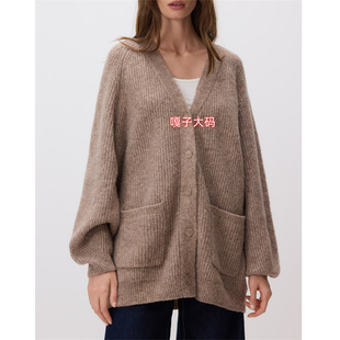 纽扣羊毛开衫 女装 针织衫 外套wool sweaters 欧单秋季 cardigan 大码