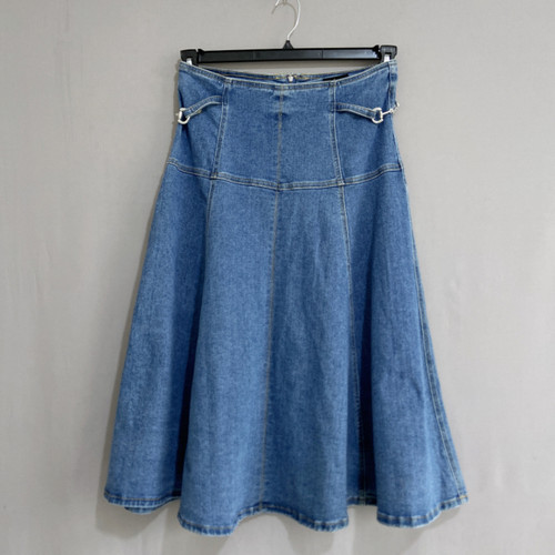 外单大码女装春秋高腰牛仔半身裙长裙伞裙半裙denim skirt