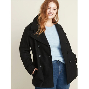 新款 秋季 大码 女装 jacket 特卖 双排扣卫衣宽松外套fleece 美单Av