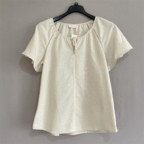 大码女装亚麻短袖衬衫