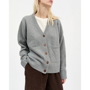 纽扣羊毛开衫 女装 针织衫 外套wool sweaters 欧单秋季 cardigan 大码