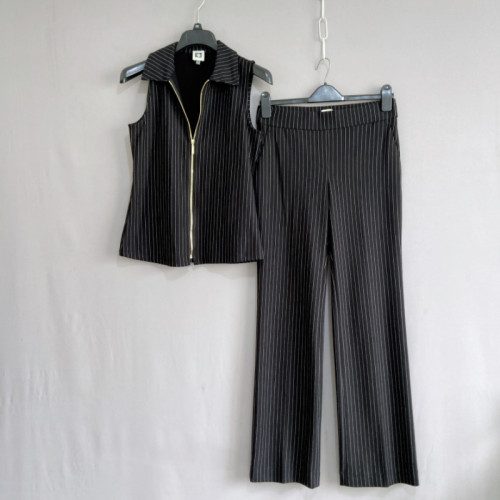 外单大码女装春秋马甲背心直筒裤长裤两件套Vest pants sets