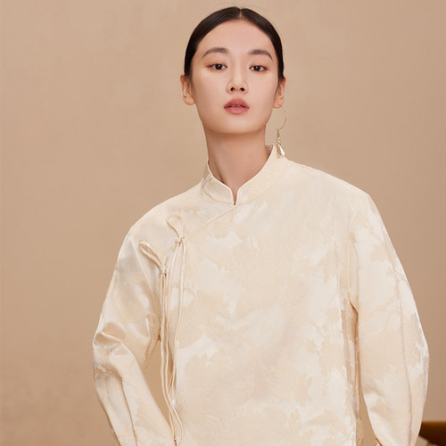 新中式国风斜襟系带衬衫