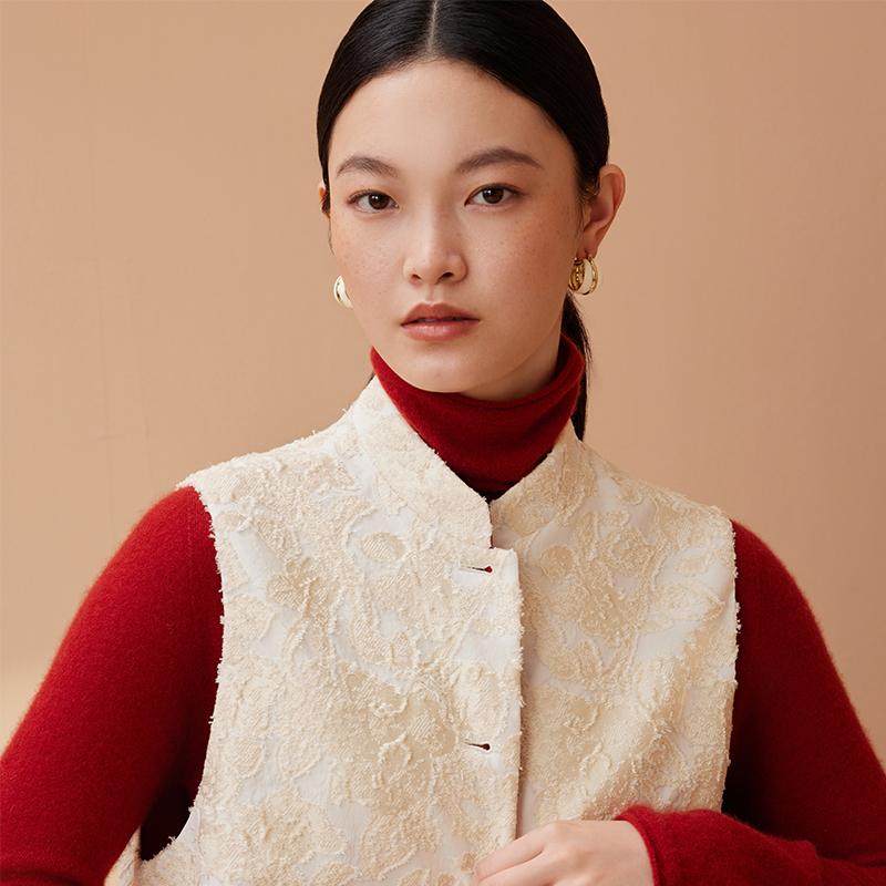 如意连云【云祈】立领剪花夹棉马甲女新中式国风绣球盘扣撞色背心,女装/女士精品,马夹,淘宝优惠券,粉丝福利购,淘宝优惠卷