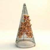 圣诞树新款 金属框架歪脖子树diy可收纳支持定制圣诞氛围装 饰商场