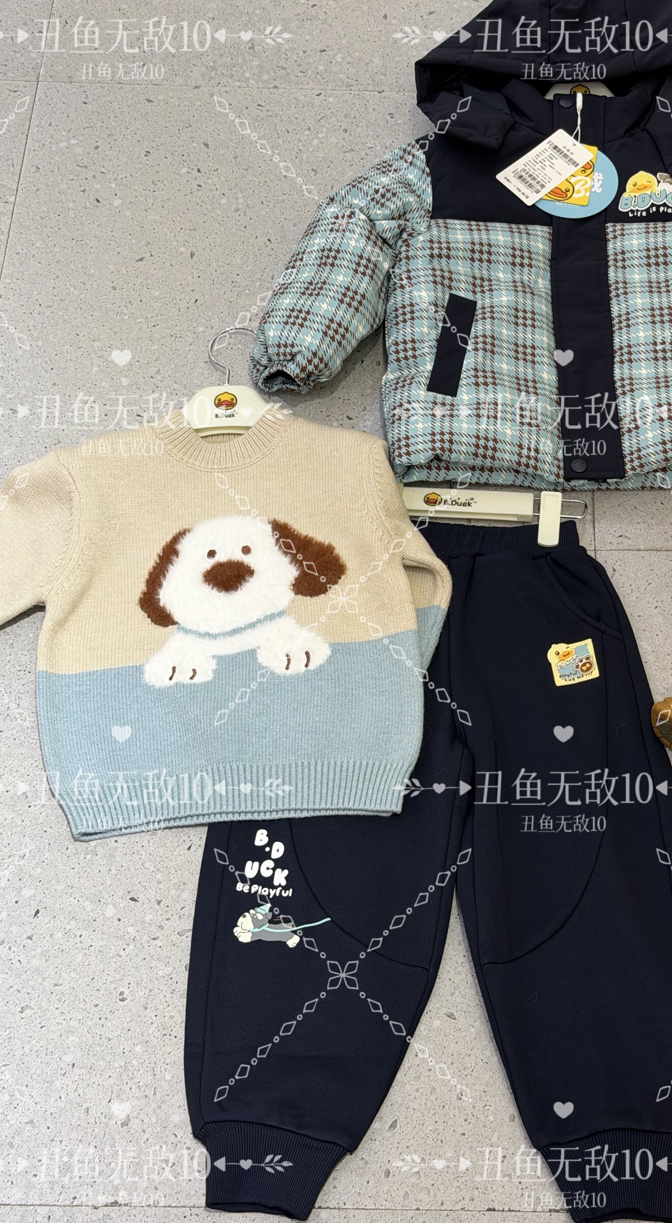 小黄鸭男女童毛衣秋冬110-150大童针织上衣童装加厚打底衫5612588