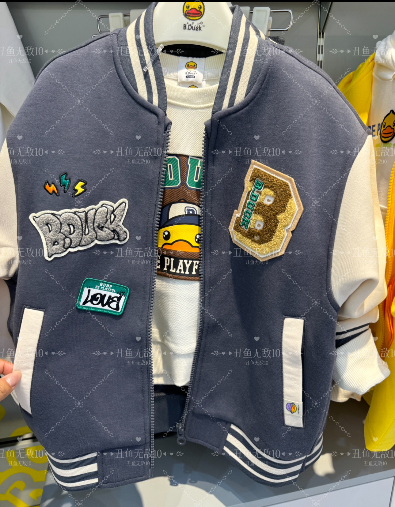 B.Duck小黄鸭纯棉男大童bf3507636棒球服春秋夹克衫外套童装正品