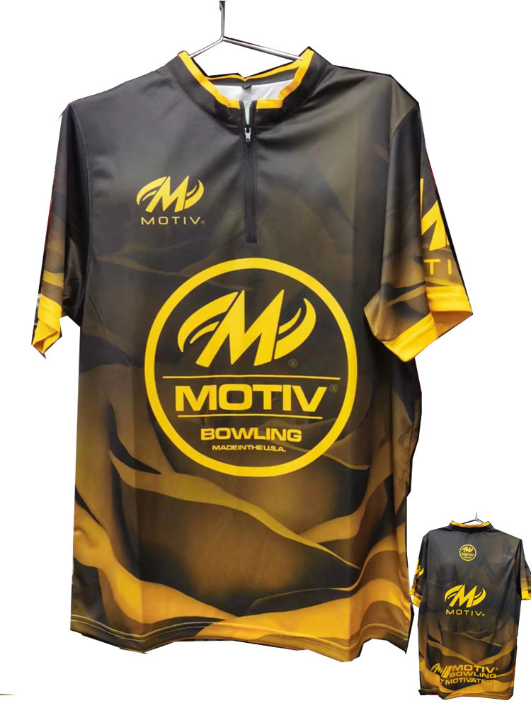 莫蒂夫品牌 打保龄球服装 立领短袖透气快干保龄球衣