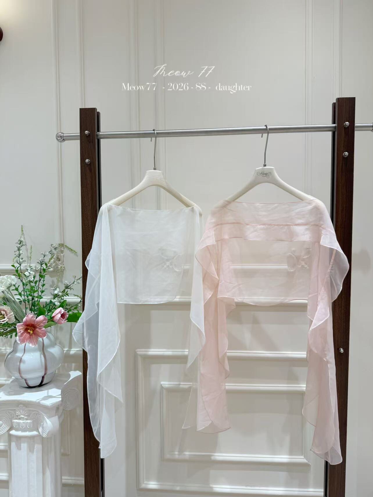 2026春夏女装新款法式浪漫套头雪纺短开衫斗篷小坎肩飘带仙气百搭