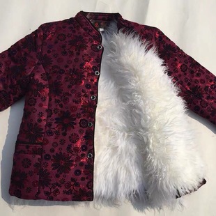 大码 羊毛棉袄女纯羊皮毛一体内胆棉服长袖 外套中老年羊羔毛妈妈装
