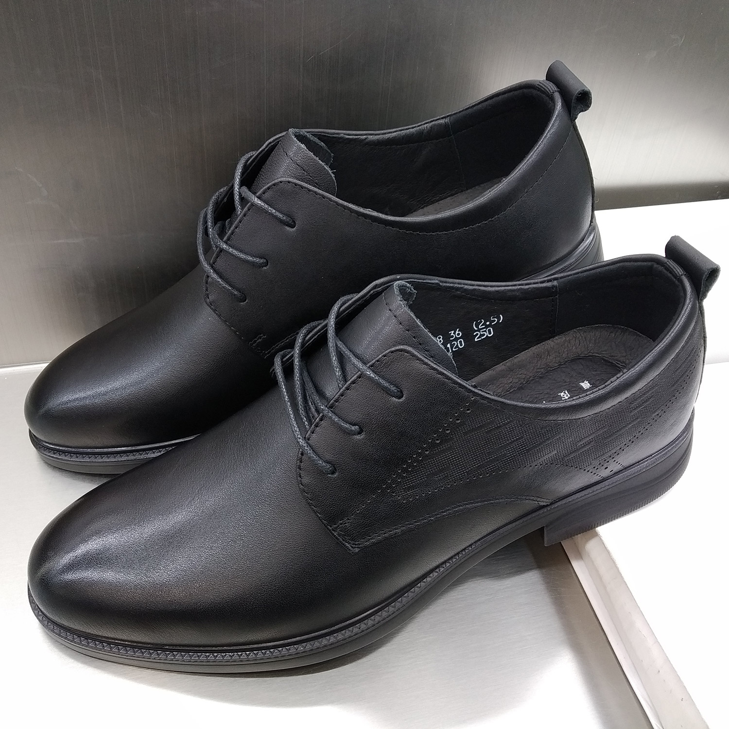 夏发男鞋真皮系带正装皮鞋软皮面